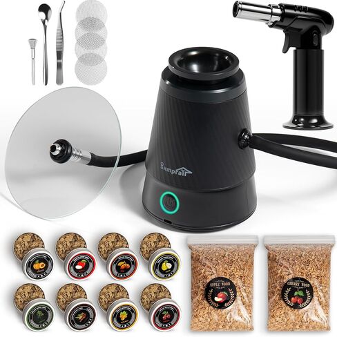 Rechargeable Patented Cold Smoking Gun – 0 Oil Smoke Contact & Prevents Tar Clogging, Type-C/Battery, Handheld Smoke Infuser for Cocktails Meat Cheese & Weed, Ideal Gift for Men (Butane not included) in Kuwait