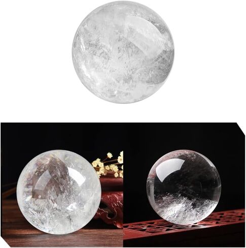 Comimark 1PCS 60mm Natural White Clear Quartz Crystal Sphere Ball Reiki Healing Gemstone Home Decor in Saudi Arabia