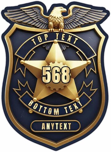 Custom Police Name and Number Sticker Personalized Police Gold Shield Custom Police Badge Waterproof Vinyl Decal for Water Bottles Tumbler Laptop Hard Hat Car Kindle Gifts for Kids Girl Boy in Saudi Arabia