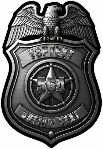 Custom Police Name and Number Sticker Personalized Police Gold Shield Custom Police Badge Waterproof Vinyl Decal for Water Bottles Tumbler Laptop Hard Hat Car Kindle Gifts for Kids Girl Boy in Saudi Arabia