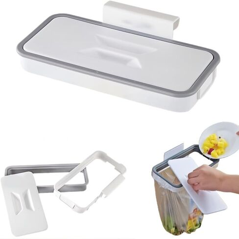Kitchen Cabinet Hanging Trash Can with Lid, Cupboard Door Garbage Bin Rack Holder for Kitchen RV Bathroom, Space Saving Waste Bin for Food Scraps Recycling Storage in Saudi Arabia