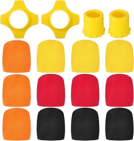 Sibba 12 Pcs Microphone Covers Foam, Mic Covers Pop Filter Replacement 4 Pcs Microphone Protection Rings, Micro Phone Protection Set for KTV Mic Device, Handheld-Mic in Saudi Arabia