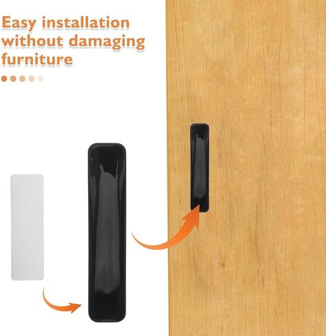 Toyvian 20pcs Self-Stick Drawer Handles: Adhesive Pulls for Cabinets Wardrobes and Sliding Glass Doors Home Furniture Decoration Black in Saudi Arabia