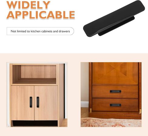 Toyvian 20pcs Self-Stick Drawer Handles: Adhesive Pulls for Cabinets Wardrobes and Sliding Glass Doors Home Furniture Decoration Black in Saudi Arabia