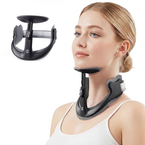 Posture Corrector for Neck & Cervical Spine Alignment - 360° Adjustable Neck Collar with 28 Levels, Memory Foam Support for Pain Relief, Tech Neck, Hump & Forward Head Posture in Saudi Arabia