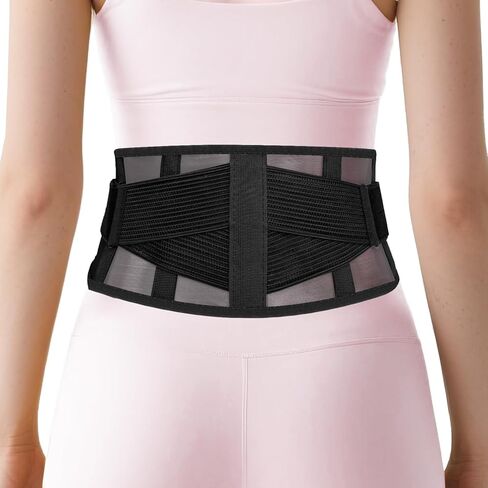 Ultra Breathable & Thin Back Brace for Lower Back Pain – Lightweight, Adjustable Back Brace Belt for Women and Men | Comfortable Lumbar Compression Brace for Sciatica, Scoliosis, Wear Under Clothing in Saudi Arabia