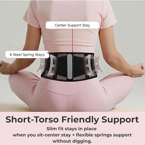 Ultra Breathable & Thin Back Brace for Lower Back Pain – Lightweight, Adjustable Back Brace Belt for Women and Men | Comfortable Lumbar Compression Brace for Sciatica, Scoliosis, Wear Under Clothing in Saudi Arabia