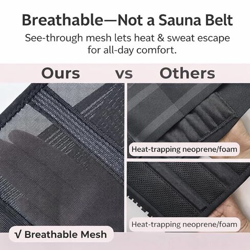 Ultra Breathable & Thin Back Brace for Lower Back Pain – Lightweight, Adjustable Back Brace Belt for Women and Men | Comfortable Lumbar Compression Brace for Sciatica, Scoliosis, Wear Under Clothing in Saudi Arabia