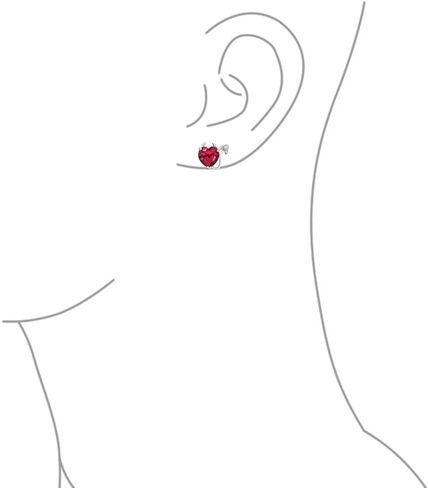 Romantic Cubic Zirconia Red AAA CZ Devil Heart Necklace Stud Earring Pendant Jewelry Set For Women Teen Rose Gold Plated .925 Sterling Silver in Saudi Arabia