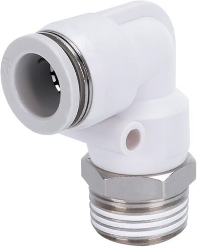 أنابيب هواء النحاس موصل سريع هوائي 90 درجة الزاوية اليمنى الكوع الأبيض PL8-02/10-03mm6-01 1 قطعة (WhitePL12-03) in Kuwait