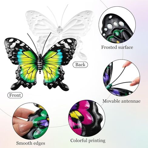 ULENDIS 4 Pack Metal Butterfly Wall Art Outdoor Decor, 9.8in Colorful Fence Wall Art Decor, Wall Sculpture Hanging Decoration for Garden Yard Living Room Bedroom Patio Balcony in Kuwait