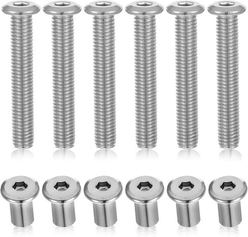 12 Pcs Trailer Hasp Bolt Set, 304 Stainless Steel Hexagon Socket Enclosed Trailer Door Latch 1.96 Inch Portable Trailers Door Latch Hasp Kit for Trailers Cam Action Hasps Accessories, Silver in Saudi Arabia