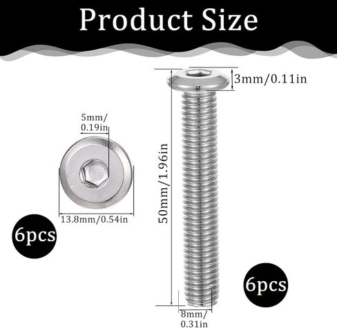 12 Pcs Trailer Hasp Bolt Set, 304 Stainless Steel Hexagon Socket Enclosed Trailer Door Latch 1.96 Inch Portable Trailers Door Latch Hasp Kit for Trailers Cam Action Hasps Accessories, Silver in Saudi Arabia