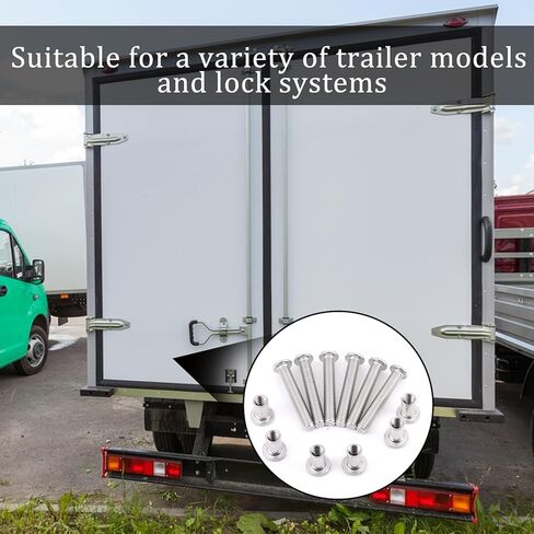 12 Pcs Trailer Hasp Bolt Set, 304 Stainless Steel Hexagon Socket Enclosed Trailer Door Latch 1.96 Inch Portable Trailers Door Latch Hasp Kit for Trailers Cam Action Hasps Accessories, Silver in Saudi Arabia