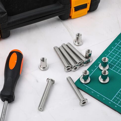 12 Pcs Trailer Hasp Bolt Set, 304 Stainless Steel Hexagon Socket Enclosed Trailer Door Latch 1.96 Inch Portable Trailers Door Latch Hasp Kit for Trailers Cam Action Hasps Accessories, Silver in Saudi Arabia