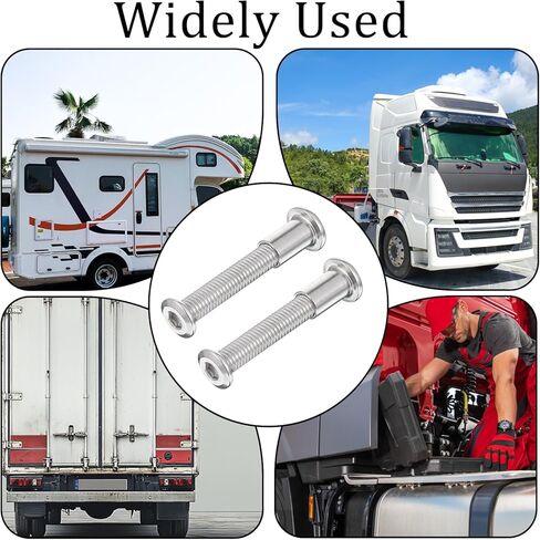 12 Pcs Trailer Hasp Bolt Set, 304 Stainless Steel Hexagon Socket Enclosed Trailer Door Latch 1.96 Inch Portable Trailers Door Latch Hasp Kit for Trailers Cam Action Hasps Accessories, Silver in Saudi Arabia
