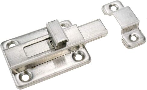 Geesatis 2 Pcs Sliding Lock Barrel Bolt Stainless Steel Sliding Latch Lock Barrel Bolt for Chests Cabinets Door Lock Bird Cage Lock Replacement, with Mounting Screws, Silver in Saudi Arabia