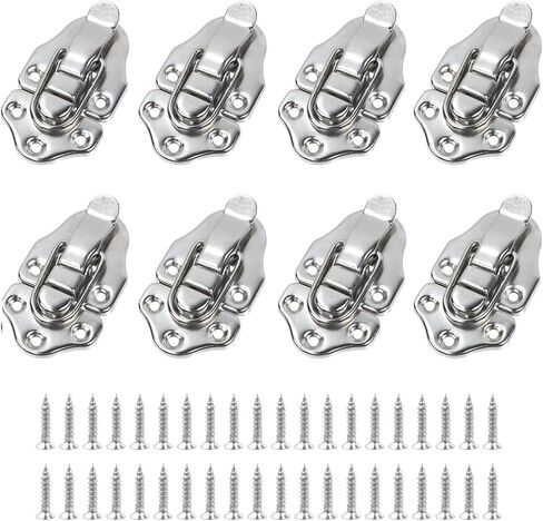 Geesatis 2 Pcs Sliding Lock Barrel Bolt Stainless Steel Sliding Latch Lock Barrel Bolt for Chests Cabinets Door Lock Bird Cage Lock Replacement, with Mounting Screws, Silver in Saudi Arabia