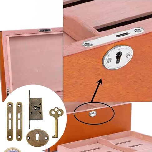 مجموعتان من البرونز المضمن بالكامل بقفل عتيق وقفل مفتاح صدر من خشب الأرز مع براغي تثبيت لأدراج الأثاث وصناديق المجوهرات والأقفال الخشبية والخزائن in Saudi Arabia
