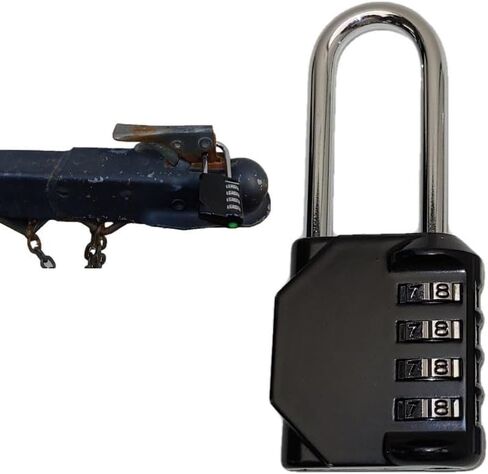 قفل وصلة وصلة مقطورة واحد قابل لإعادة الضبط، قفل طويل 2.24 بوصة، أسود أو فضي. قطع غيار ومتفرقات JL Missouri. (أسود) in Kuwait