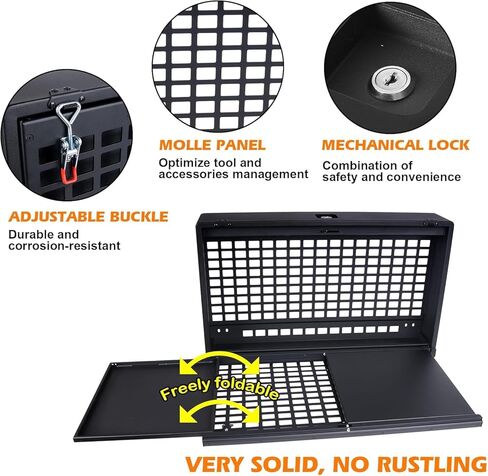 MAIKER Lockable Tailgate Table Compatible with Ford Bronco 2021–2025 4-Door – Foldable MOLLE Storage Box, Camping Desk & Rear Cargo Shelf (Not for Bronco Sport/2-Door/Raptor) in Saudi Arabia