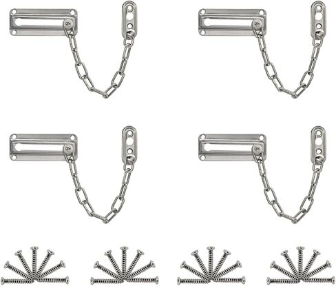 قفل سلسلة الباب لحماية أمن المنزل مناسب داخل باب الشقة (4 عبوات) in Kuwait