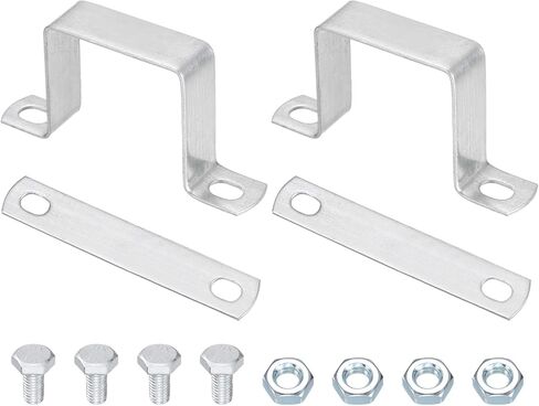 uxcell 2pcs 2" x 2" 50x50mm Square Pipe Clamp, Carbon Steel U Shaped Connector Bracket Heavy Duty Tube Strap Buckle with Gasket Screws Nuts for Tube Installation in Saudi Arabia
