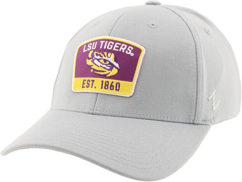 LSU Tigers NCAA Officially Licensed Fitted Hat ZH Patch Switchback Light Gray, Large in Saudi Arabia
