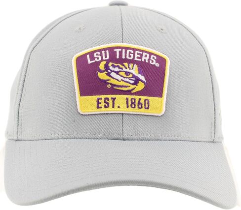 LSU Tigers NCAA Officially Licensed Fitted Hat ZH Patch Switchback Light Gray, Large in Saudi Arabia