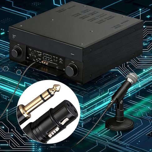 Sabary 4 حزمه 25 قدم 1/4 بوصه (6.35mm) TRS إلى XLR أنثى ستيريو جاك ميكروفون كابل ربع بوصه إلى 3 دبوس التصحيح كابل صوت عالي الدقة متوازن للآلات ، خلاط ومكبر للصوت in Saudi Arabia