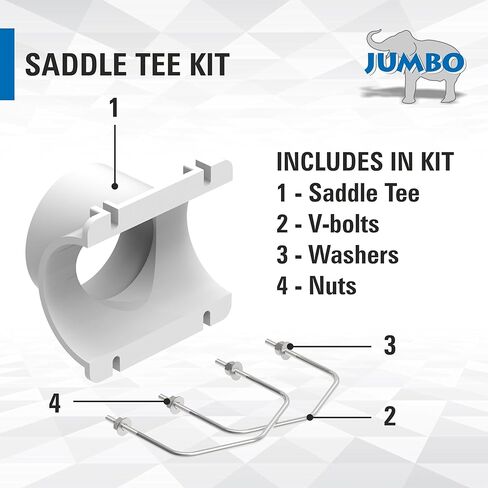 طقم مهايئ JUMBO PVC Saddle Tee مقاس 4 بوصات × 4 بوصات. in Saudi Arabia