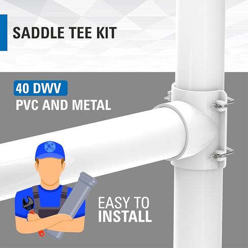 طقم مهايئ JUMBO PVC Saddle Tee مقاس 4 بوصات × 4 بوصات. in Saudi Arabia