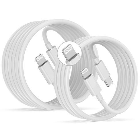 كابل USB C إلى Lightning 2 حزمة 6FT+10FT، [معتمد من Apple MFi] كابل شحن سريع iPhone، سلك شحن من النوع C لتوصيل الطاقة لهاتف iPhone 14 13 12 11 Pro Max/XS/Max/XR/8/7/6 Plus SE، iPad Air/Pro in Kuwait