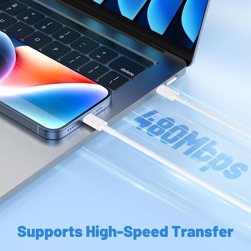 كابل USB C إلى Lightning 2 حزمة 6FT+10FT، [معتمد من Apple MFi] كابل شحن سريع iPhone، سلك شحن من النوع C لتوصيل الطاقة لهاتف iPhone 14 13 12 11 Pro Max/XS/Max/XR/8/7/6 Plus SE، iPad Air/Pro in Kuwait