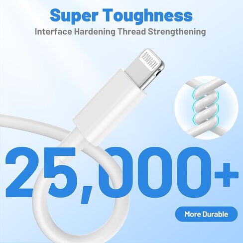 كابل USB C إلى Lightning 2 حزمة 6FT+10FT، [معتمد من Apple MFi] كابل شحن سريع iPhone، سلك شحن من النوع C لتوصيل الطاقة لهاتف iPhone 14 13 12 11 Pro Max/XS/Max/XR/8/7/6 Plus SE، iPad Air/Pro in Kuwait