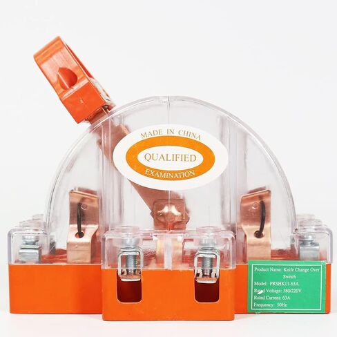 YXQ Double Pole Knife Switch Copper Plated 63A Electric Brake Safety DPST Switch for Industrial Appliances,Clear in Saudi Arabia