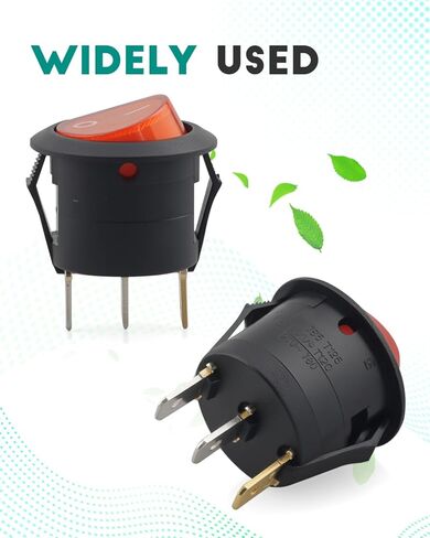 Rocker Switch TH1 T85 T125 15A 250V~ T120 125V~T80 T125, Universal Round Red Lamp Rocker Switch in Saudi Arabia