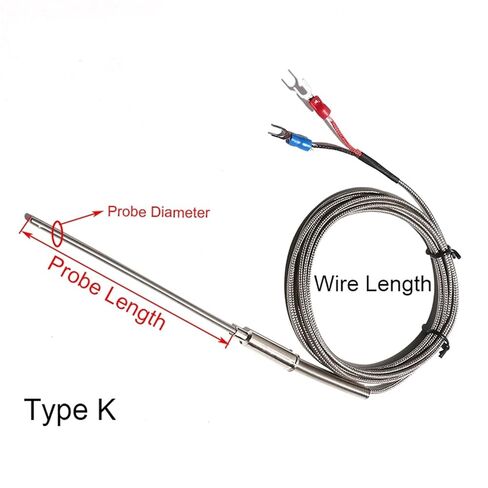 2 متر K-نوع مستشعر درجة الحرارة الحرارية WRNK-191 قطر السلك 1 مللي متر/2 مللي متر/3 مللي متر 1 قطعة (مسبار 3x200 مللي متر) in Kuwait