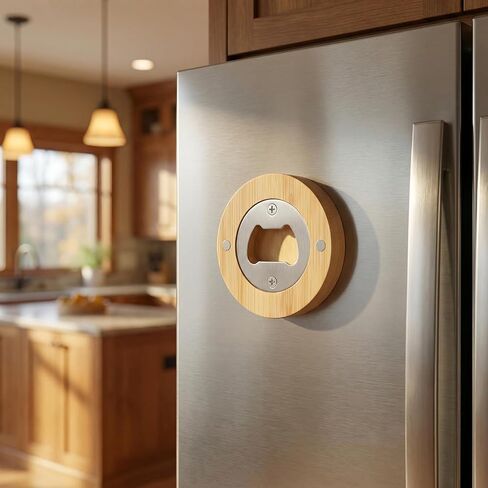 30PCS Magnetic Bottle Opener Bulk, Natural Wooden Beer Fridge Magnet Blanks with Insert for DIY Custom Personalized Wedding Favor, Wood Openers Tool for Refrigerator Kitchen Bar in Saudi Arabia