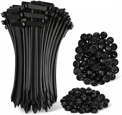 110 PCS Upgraded Universal Cable Tie Buckles - Heavy-Duty Nylon Zip Tie Mounts with Secure-Locking Head, Automotive Fastener Clips for Car Fender, Bumper, Engine Bay, and Wire Management in Kuwait
