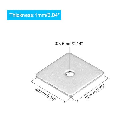 Square Washer, 10pcs M3x20x20x1mm 304 Stainless Steel Square Plate Washers Flat Pad Spacer Gasket for Hardware Fastener in Saudi Arabia
