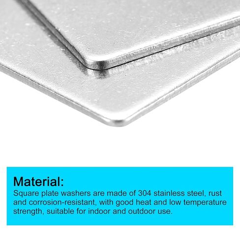 Square Washer, 10pcs M3x20x20x1mm 304 Stainless Steel Square Plate Washers Flat Pad Spacer Gasket for Hardware Fastener in Saudi Arabia