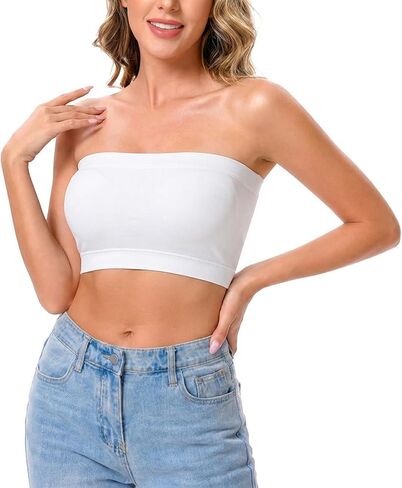 Non-Padded Strapless Bra, Wireless Invisible Bandeau Bra, Black Tube Top for Going Out Parties, Beach Travel, Black Bandeau Top for Women in Saudi Arabia