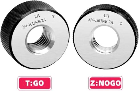 1 مجموعة (1 * GO + 1 * NOGO) 2A اليد اليسرى الأمريكية القياسية غرامة موضوع حلقة قياس UNC UNF UNS أداة قياس (3I8-24UNF -2A LH T Z) in Kuwait
