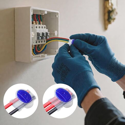 SINCODA 20PCS 3 Way Waterproof Wire Connectors for Outdoor Use with Gel Filler, 22-14 AWG Self-Stripping Electrical Pigtail Connectors 314-BOX in Kuwait