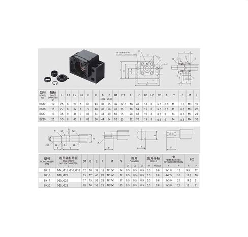 1 قطعة BK20 و 1 قطعة BF20 نهاية المسمار يدعم دعامات تحمل CNC in Saudi Arabia