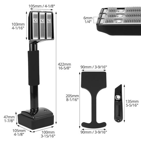 QWORK Carpet Knee Kicker 16.5 Inch, Light-Duty Grip Tool, Used for Low-Pile and Flat Carpets, Carpet Installation Knee Kicker and Carpet Plastic Board in Saudi Arabia