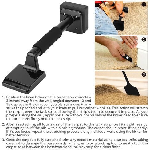 QWORK Carpet Knee Kicker 16.5 Inch, Light-Duty Grip Tool, Used for Low-Pile and Flat Carpets, Carpet Installation Knee Kicker and Carpet Plastic Board in Saudi Arabia