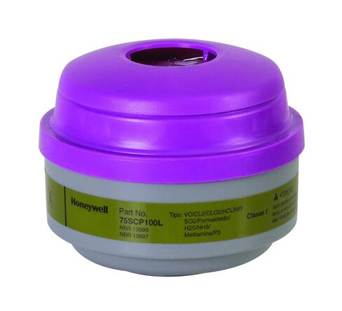 خرطوشة NORTH Honeywell 75SCP100L Defender متعددة الأغراض مع فلتر P100، زيتوني/أرجواني، 2.75 × 7 × 3.5 (عبوة من قطعتين) in Kuwait