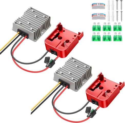 18V to 12V Step Down Converter for Milwaukee M18 Battery, 240W DC 12V Voltage Regulator for Power Wheel Adapter, Ride On Toy Car, DIY Projects, Buck Converter with Switch & Over-Discharge Protection in Saudi Arabia